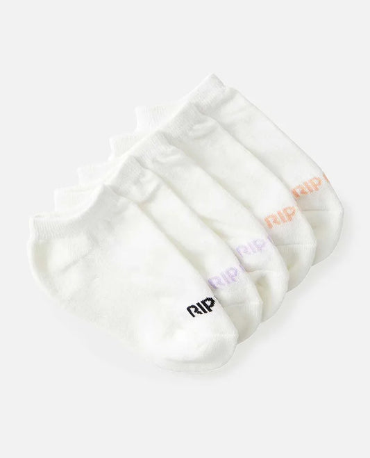 Rip Curl Ankle Sock 5pack- Girl- White