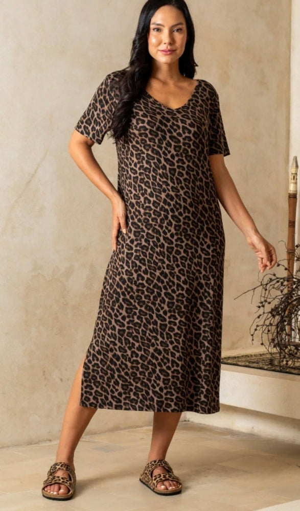 Bee Maddison Harper Slip Dress - Leopard