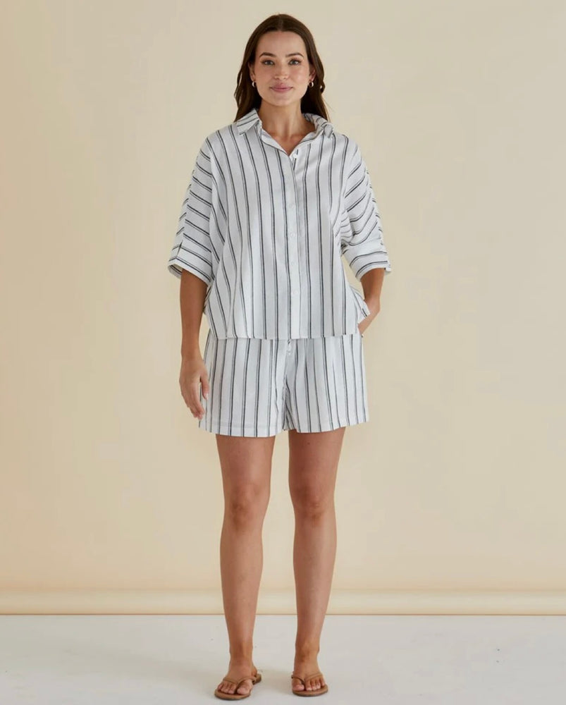 Betty Basics Sierra Short - Black/White Stripe
