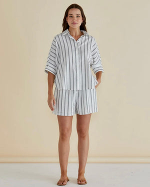 Betty Basics Sierra Short - Black/White Stripe