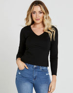 Sass Serena Vee Top - Black