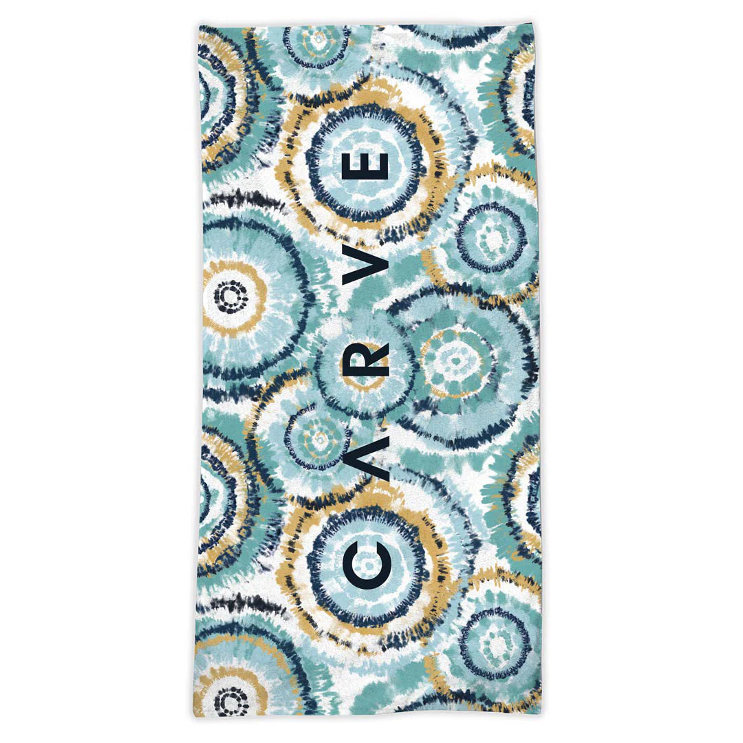 Carve Hula Large Beach Towel - Blue- White