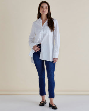 Betty Basics Shellie Poplin Shirt - White