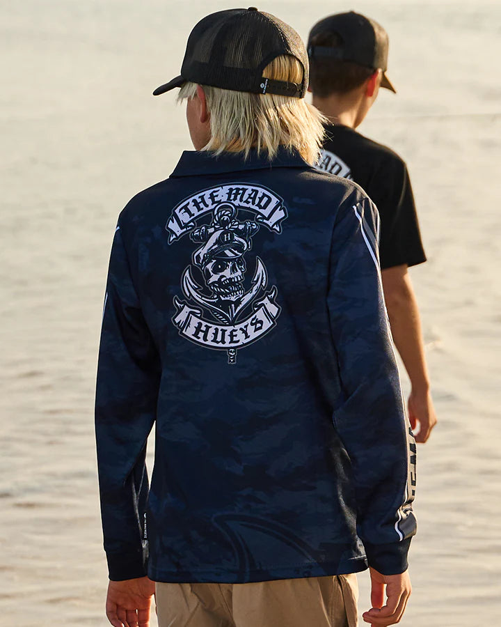 The Mad Hueys Sailor Anchor UPF 50+ Fishing Jersey - Charcoal