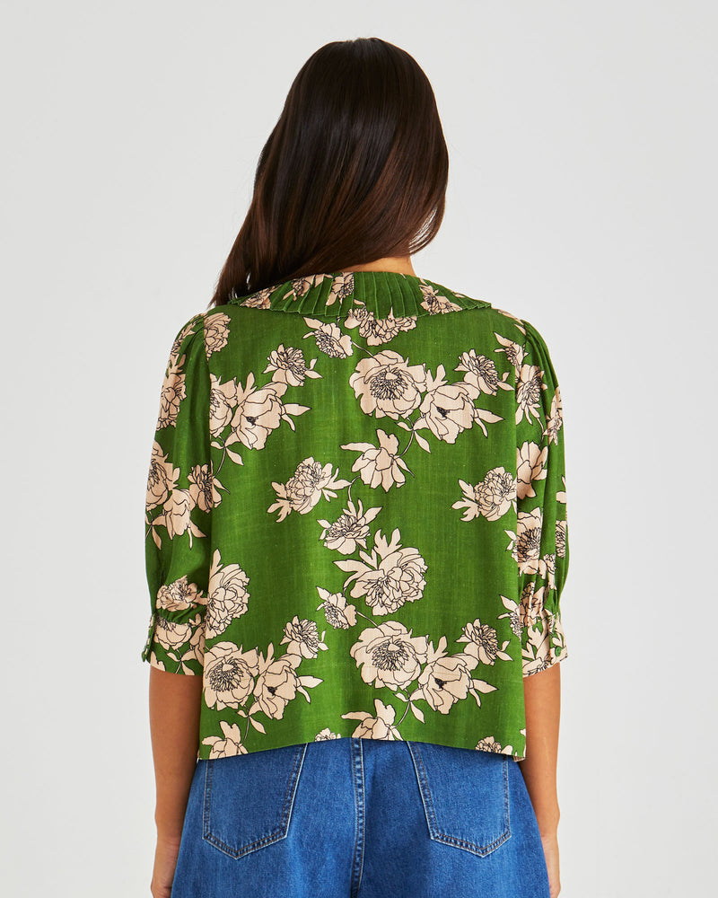 Sass Antonie Pleated Blouse - Moonflower
