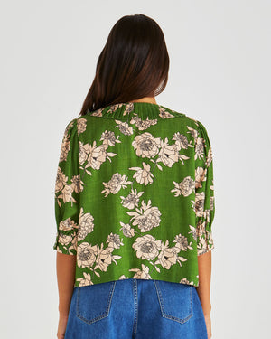 Sass Antonie Pleated Blouse - Moonflower