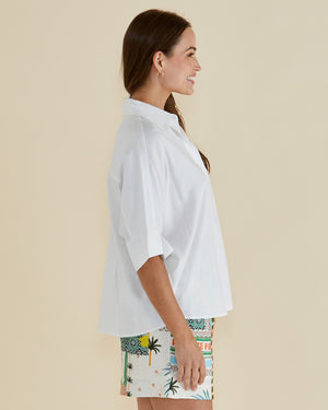 Betty Basics Lynwood Linen Shirt - White