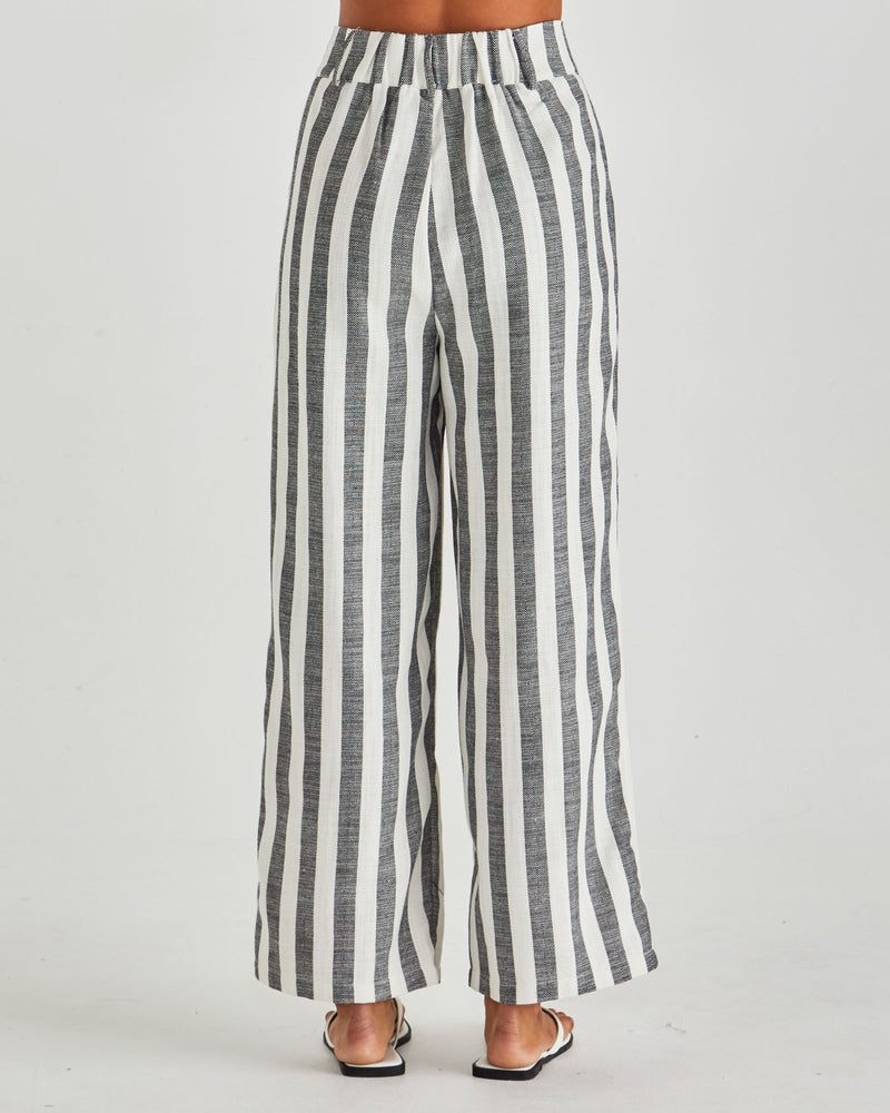 Sass Nevada Pant - Cream Black Stripe