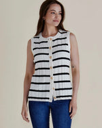 Betty Basics Nicollete Knit Vest - Black/White Stripe