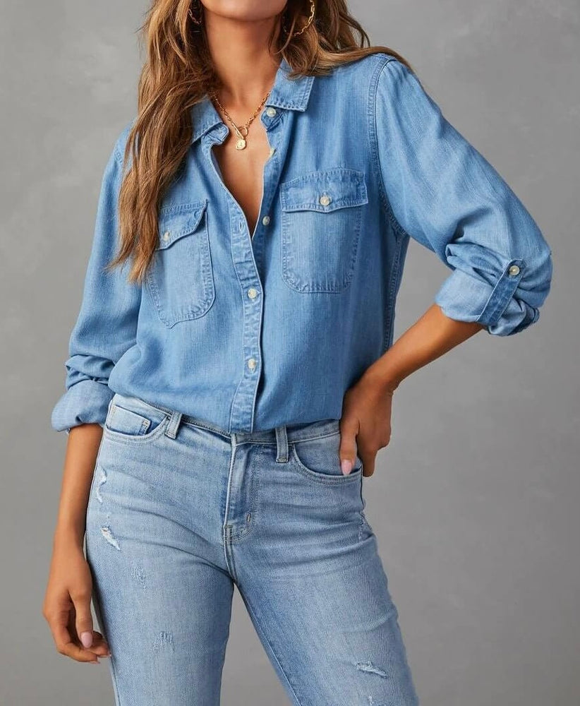 Charlie Chambray Shirt - Medium Blue