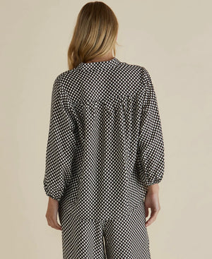 Betty Basics Apollo Blouse - Chocolate Print