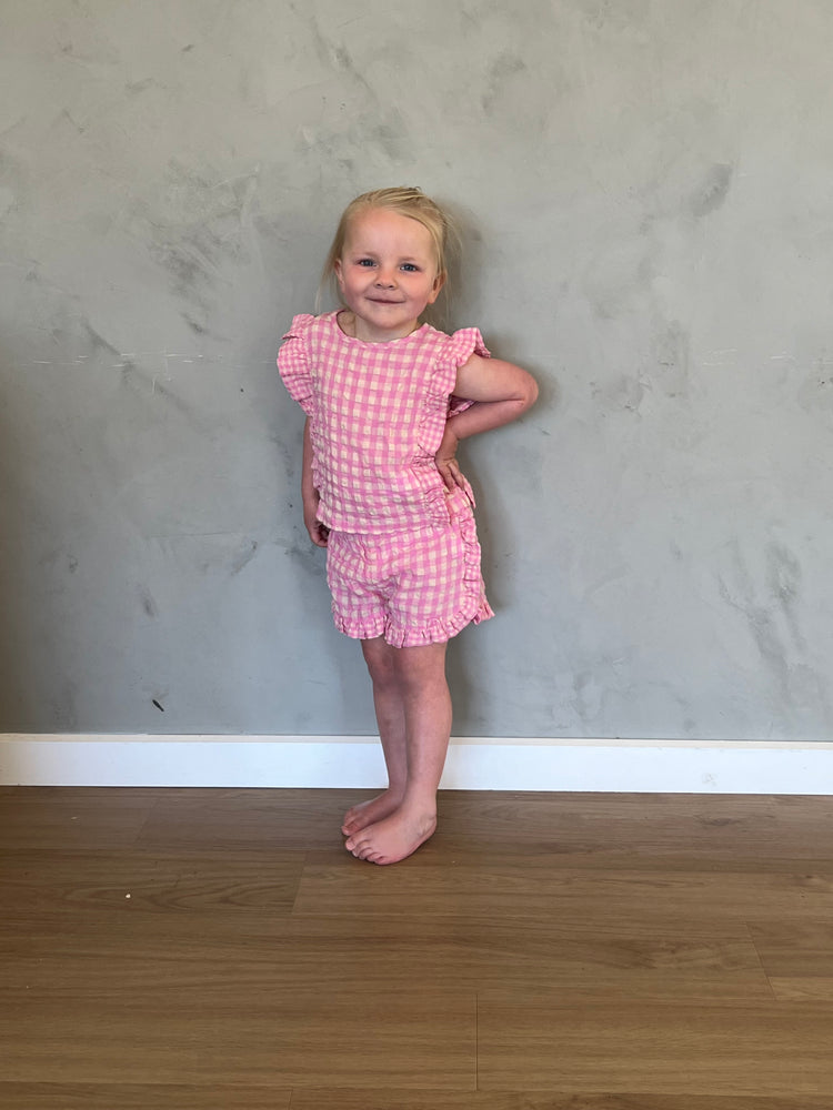 Animal Crackers Picnic Top - Pink Check