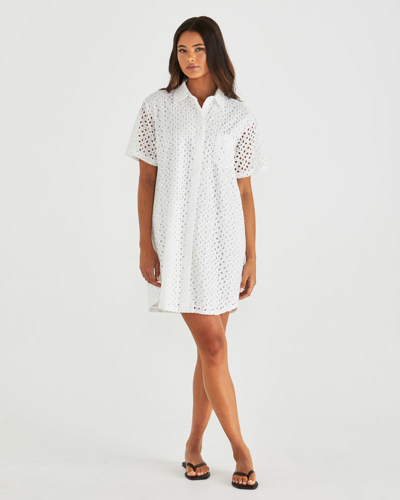 Sass Steva Shirt Dress - White