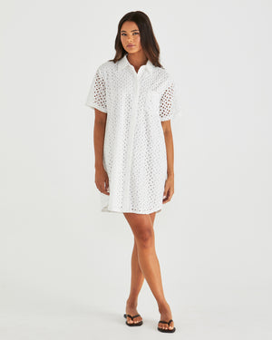 Sass Steva Shirt Dress - White