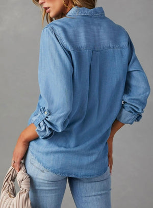 Charlie Chambray Shirt - Medium Blue