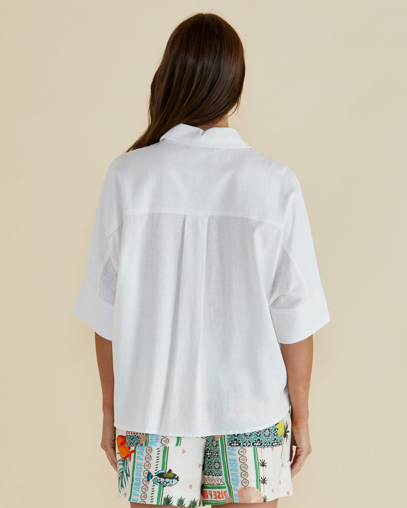 Betty Basics Lynwood Linen Shirt - White