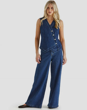 Sass Marza Vest - 78 Wash Blue