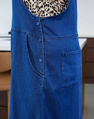 Freez Apron Dress Stretch Denim