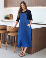 Freez Apron Dress Stretch Denim
