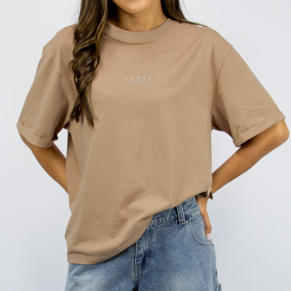 Carve women’s Oversized Shirt Sleeve Tee - Nude