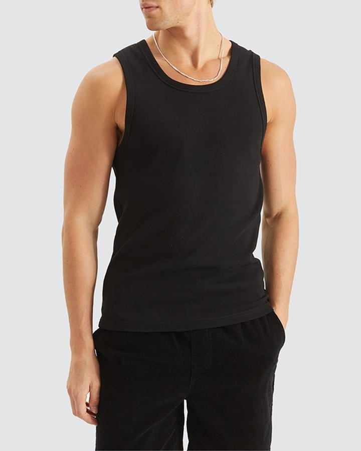 Nomadic Paradise Kai Heavy Waffle Singlet - Black