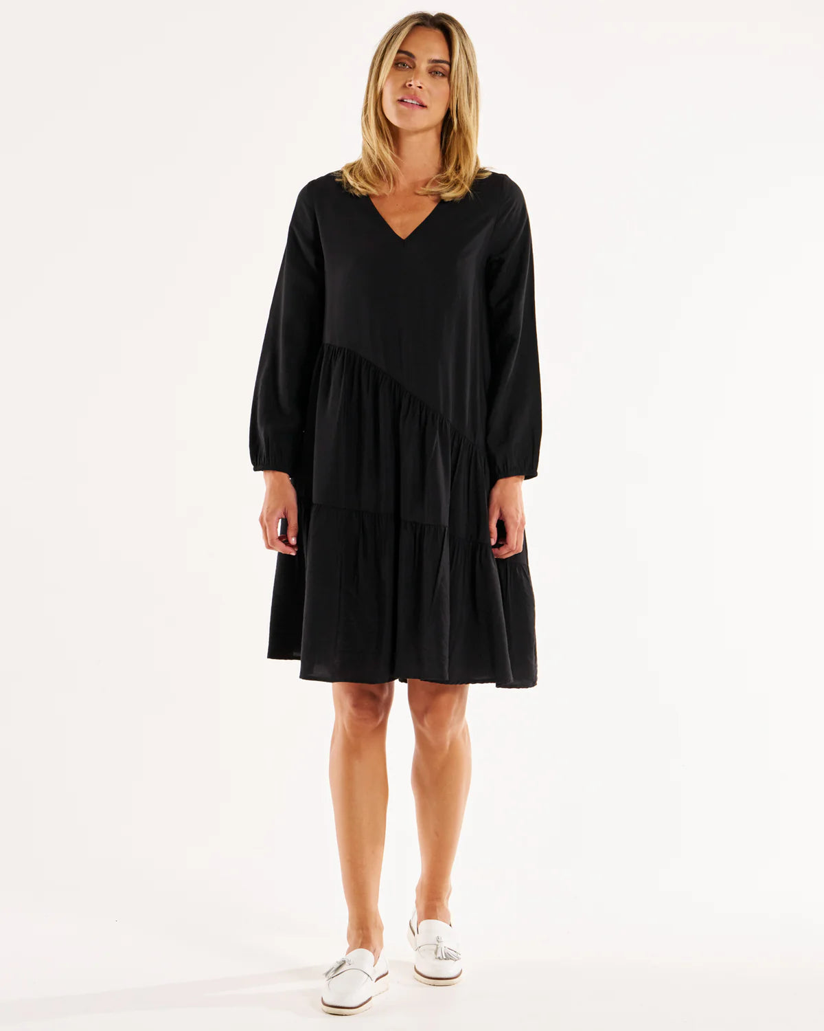 Betty Basics Tenley Teired Dress - Black