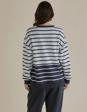 Betty Basics Easy Crew Sweat - Black/White Stripe