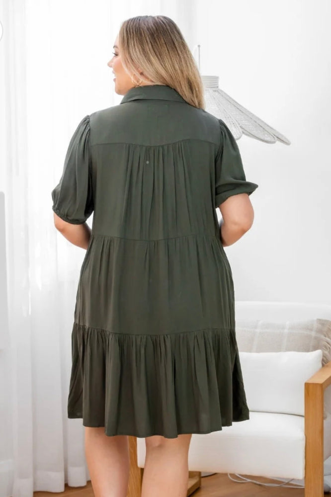 Bee Maddison Taylor Shirt Dress - Khaki
