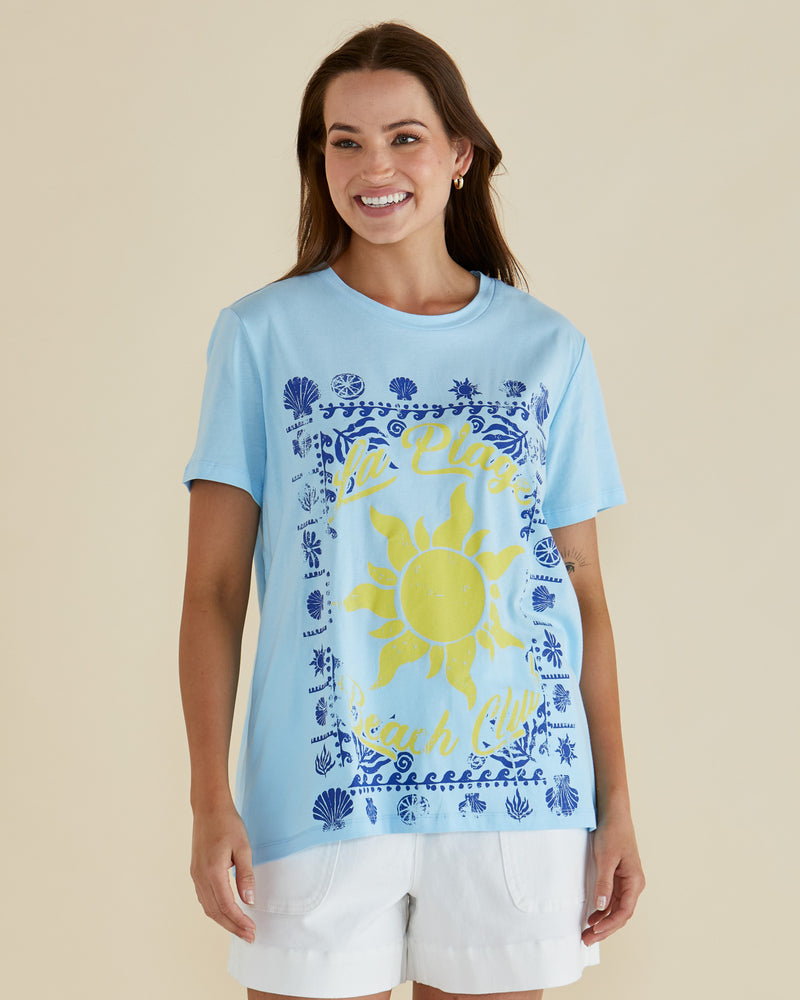 Betty Basics Ellia Crew Tee - LA Plage Print