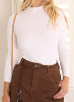 Ultra Soft Rib L/Sleeve Skivvy - White