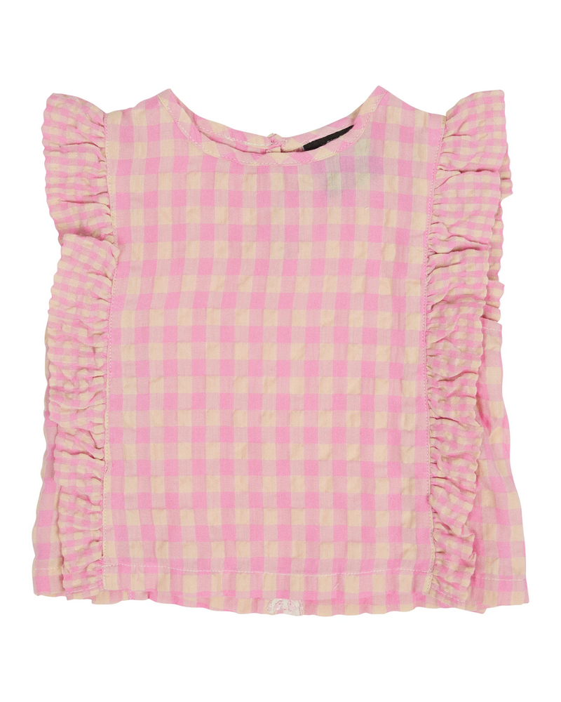 Animal Crackers Picnic Top - Pink Check