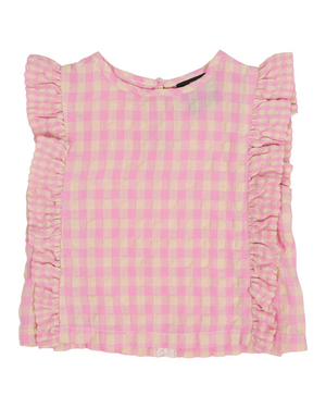 Animal Crackers Picnic Top - Pink Check