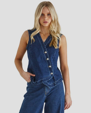 Sass Marza Vest - 78 Wash Blue