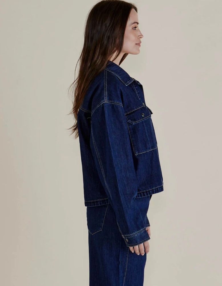 Betty Basics Shelby Denim Jacket - Dark Blue Denim