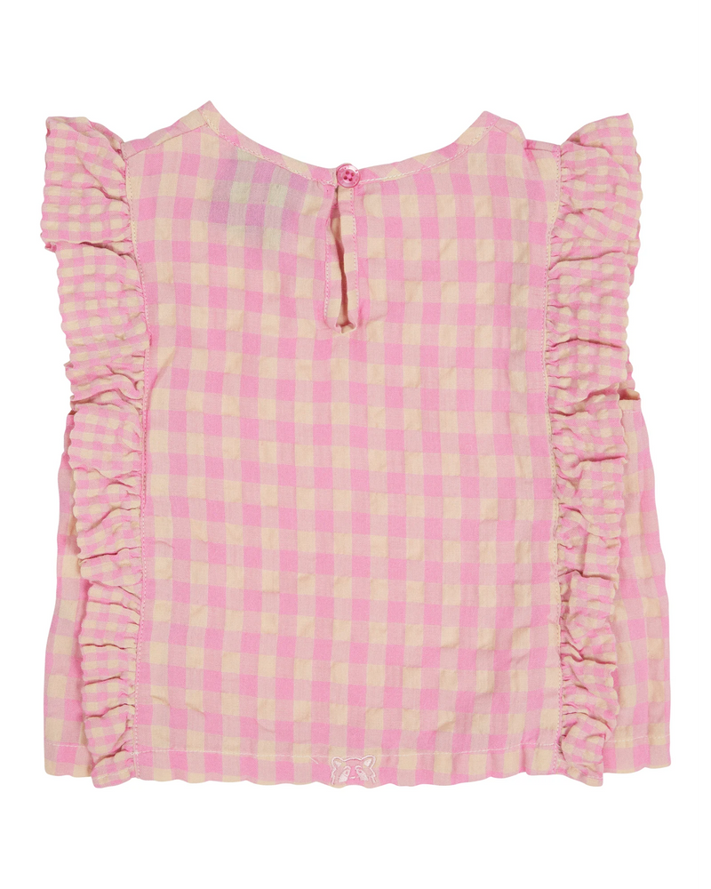 Animal Crackers Picnic Top - Pink Check