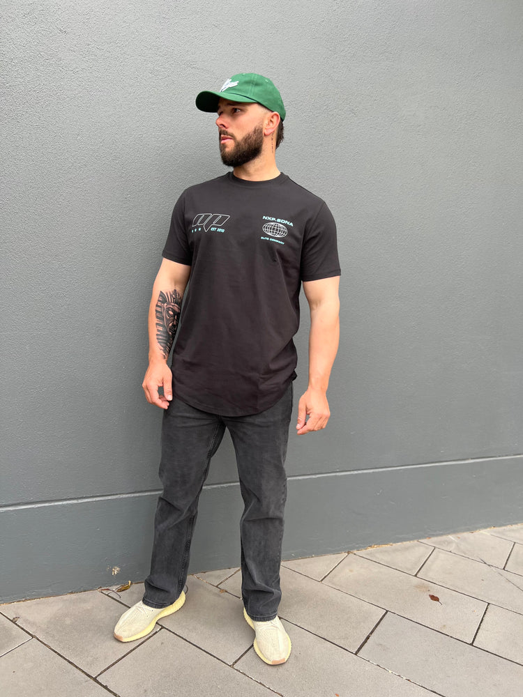 Nena & Pasadena Mighty Dual Curved Tee - Jet Black