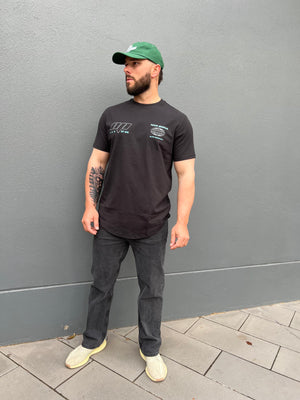 Nena & Pasadena Mighty Dual Curved Tee - Jet Black
