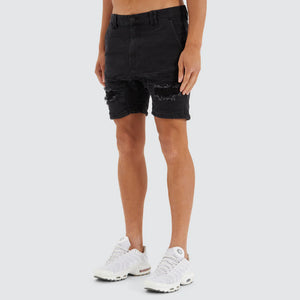 Nena & Pasadena Viper Denim Short - Black