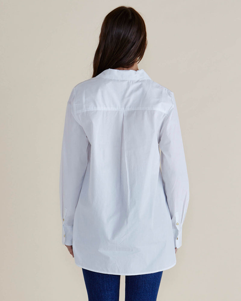 Betty Basics Shellie Poplin Shirt - White