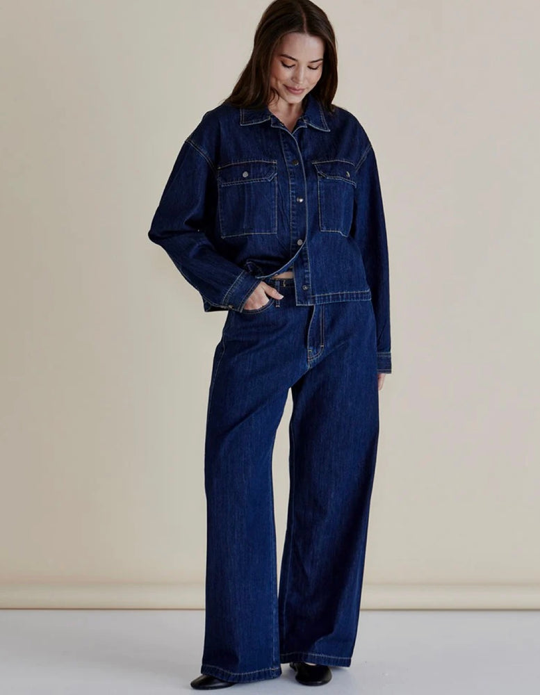 Betty Basics Shelby Denim Jacket - Dark Blue Denim