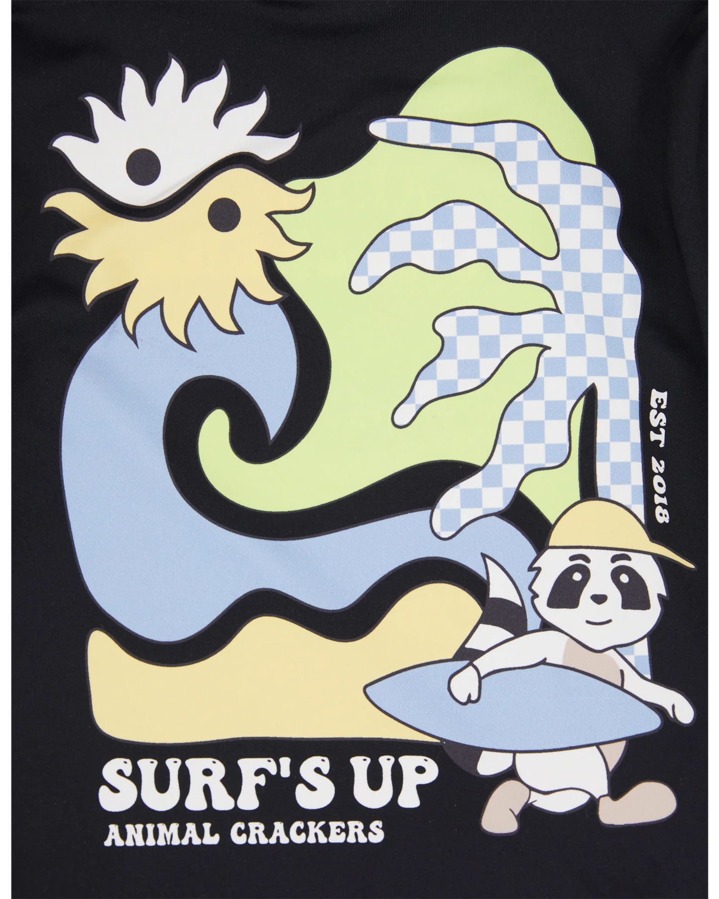 Animal Crackers Surfs Up Rashie - Black