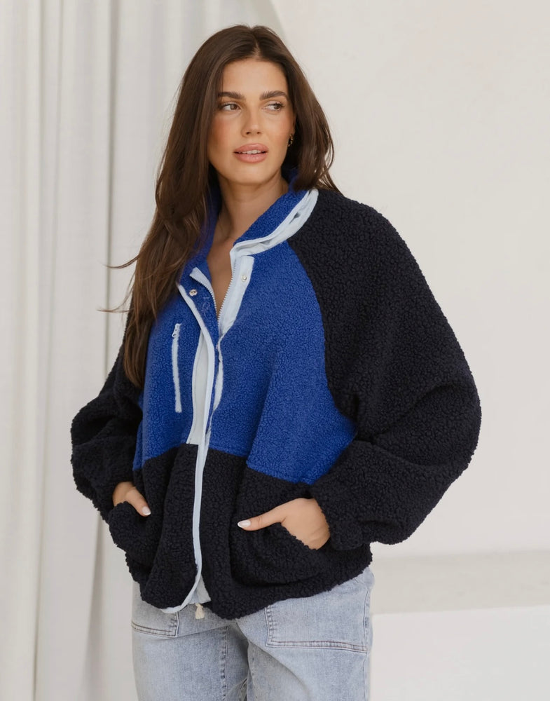 Betty Basics Franklin Fleecy Jacket - Blue