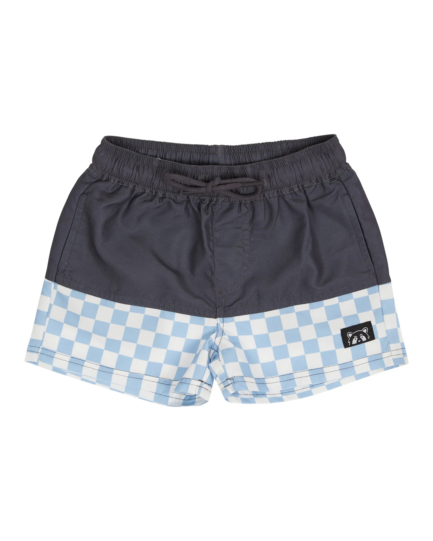 Animal Crackers Check Panel Short - blue