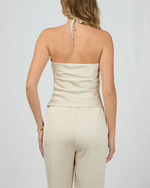 Jorge Briony Halter Neck Top - Pearl