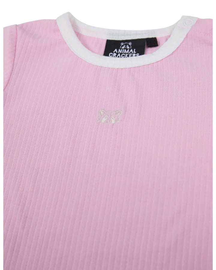 Animal Crackers Varied Tee - Pink
