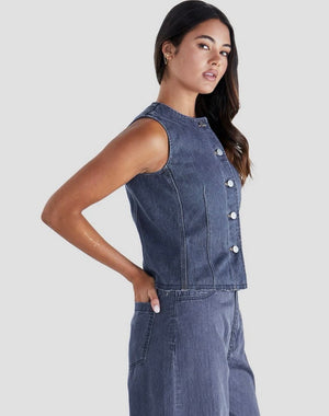 Sass Ainsley Vest - Dark Denim
