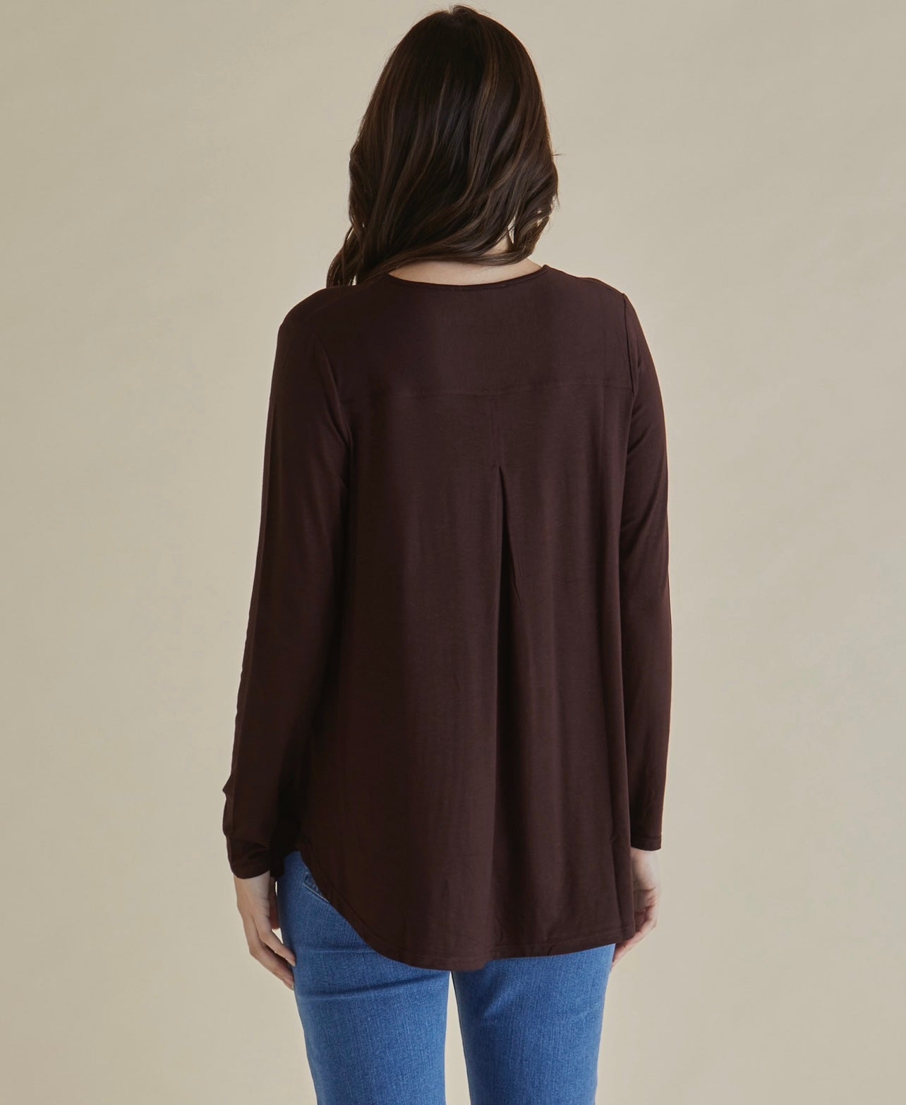 Betty Basics Yasmin Long Sleeve Top - Chocolate