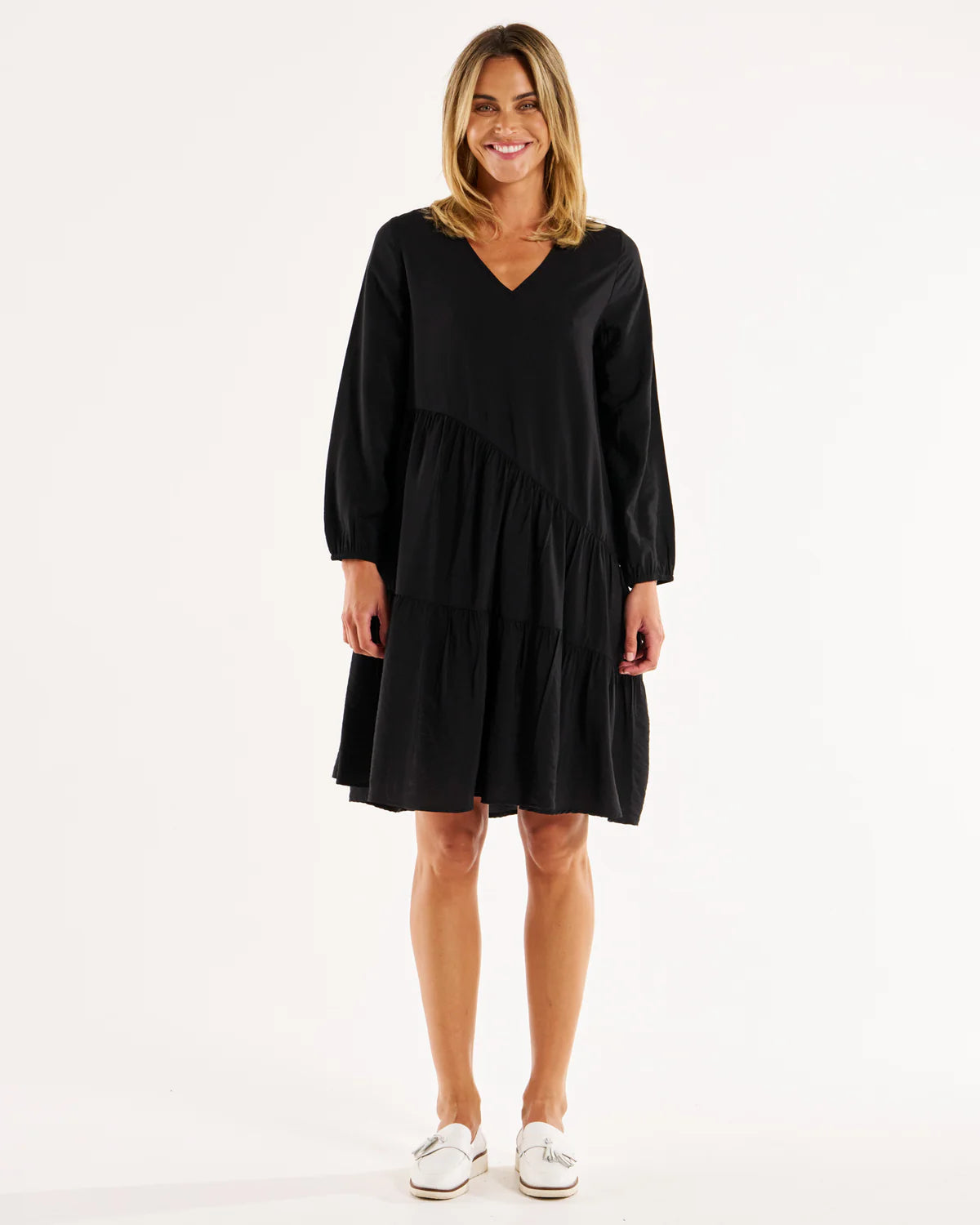 Betty Basics Tenley Teired Dress - Black