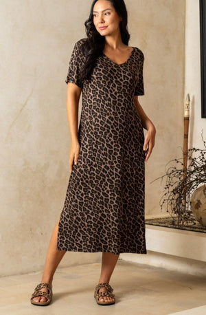 Bee Maddison Harper Slip Dress - Leopard