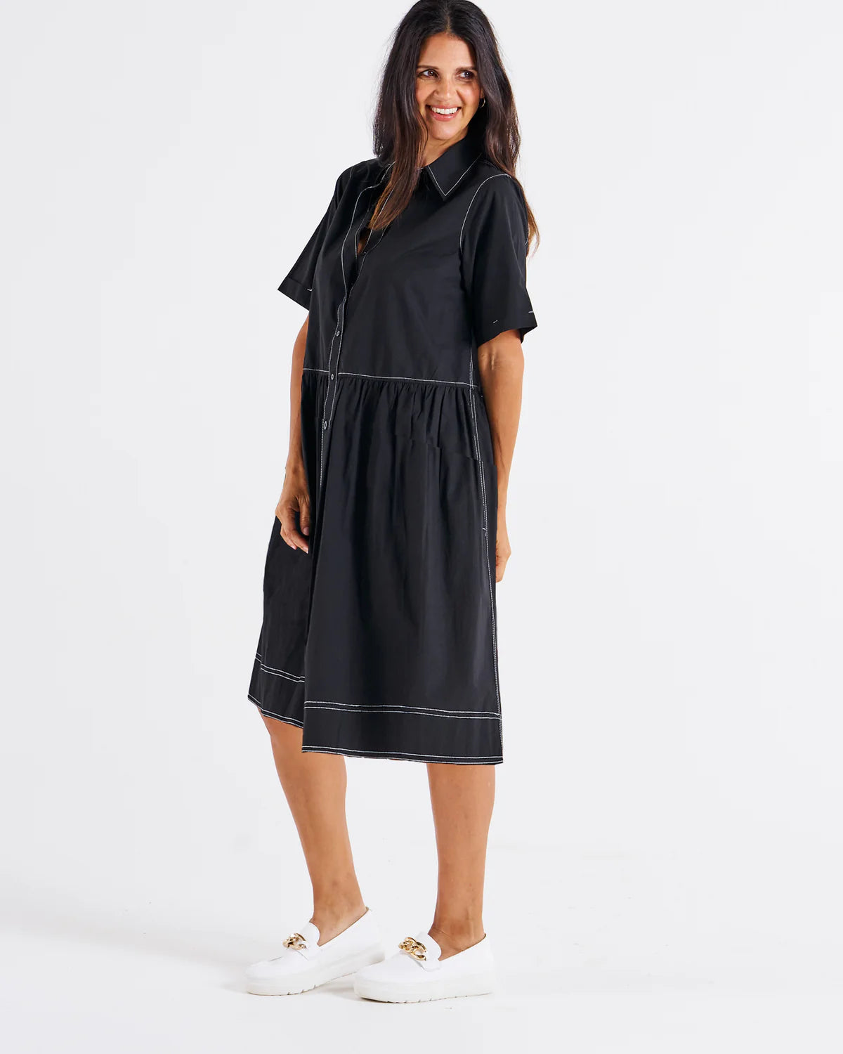 Betty Basics Denver Cotton Dress - Black